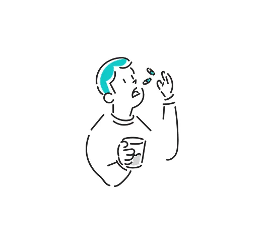 薬を服用するイラスト