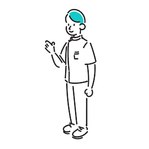 案内をする男性医療従事者のイラスト